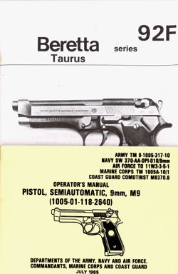 Beretta 92F Taurus, Pistol 9mm, M9 (TM 1005-317-10) – CC Military ...